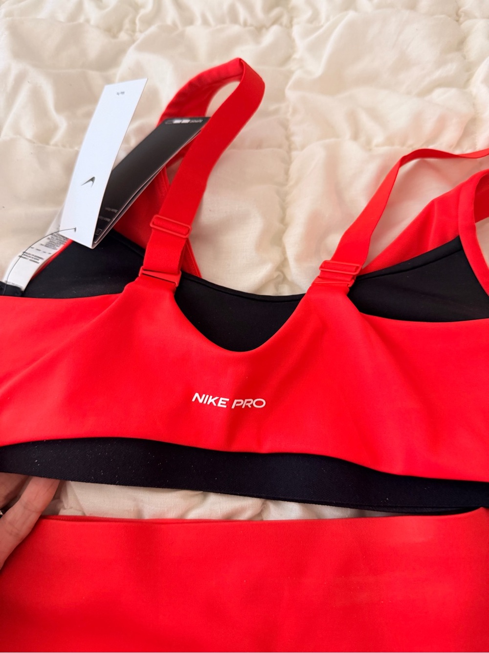 Nike Red Athletic Shorts & Sports Bra Set - Picture 5 of 11